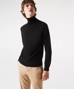 Lacoste Knitwear-Men'S Turtleneck Merino Wool Sweater