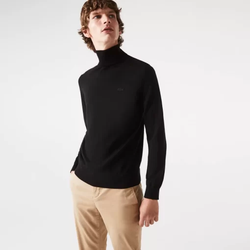 Lacoste Knitwear-Men'S Turtleneck Merino Wool Sweater