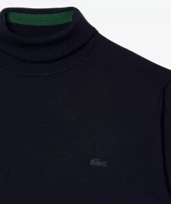 Lacoste Knitwear-Men'S Turtleneck Merino Wool Sweater