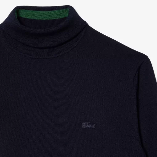 Lacoste Knitwear-Men'S Turtleneck Merino Wool Sweater