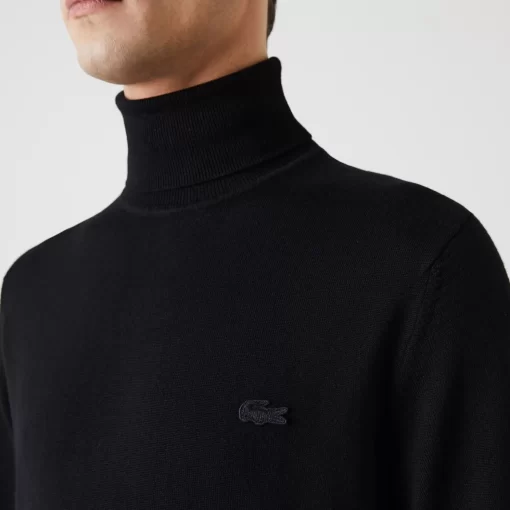 Lacoste Knitwear-Men'S Turtleneck Merino Wool Sweater