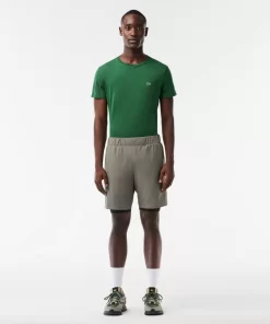 Lacoste Fitness & Training-Men'S Two-Tone Sport Shorts With Built-In Undershorts