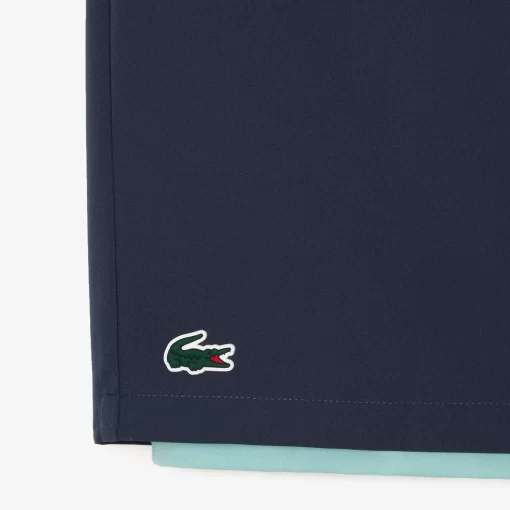 Lacoste Fitness & Training-Men'S Two-Tone Sport Shorts With Built-In Undershorts