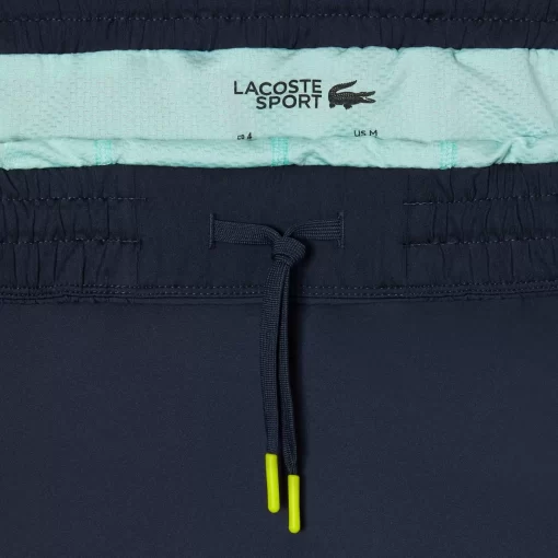 Lacoste Fitness & Training-Men'S Two-Tone Sport Shorts With Built-In Undershorts