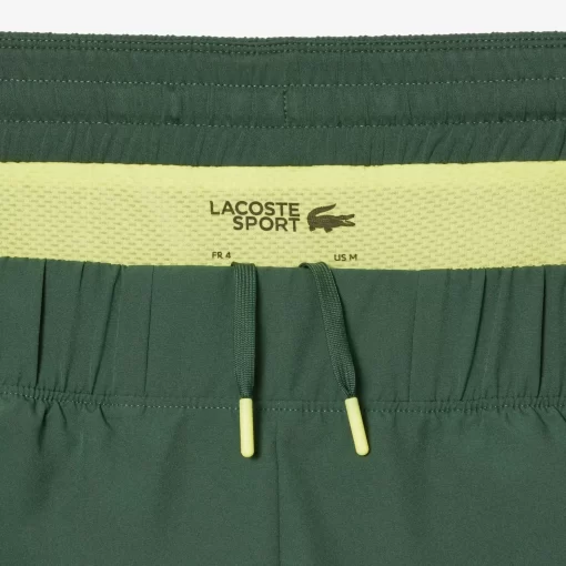 Lacoste Fitness & Training-Men'S Two-Tone Sport Shorts With Built-In Undershorts