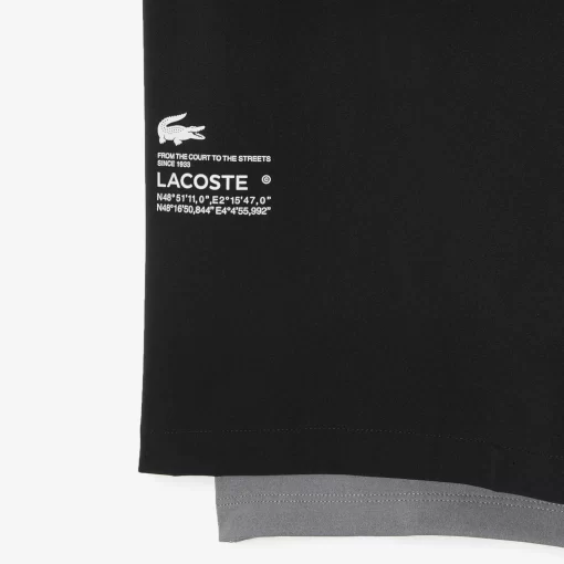 Lacoste Fitness & Training-Men'S Two-Tone Sport Shorts With Built-In Undershorts