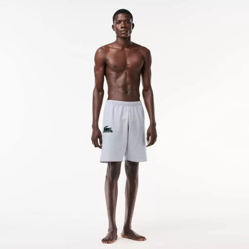 Lacoste Underwear & Lounge Wear-Men'S Velour Crocodile Cotton Fleece Indoor Shorts