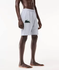 Lacoste Underwear & Lounge Wear-Men'S Velour Crocodile Cotton Fleece Indoor Shorts