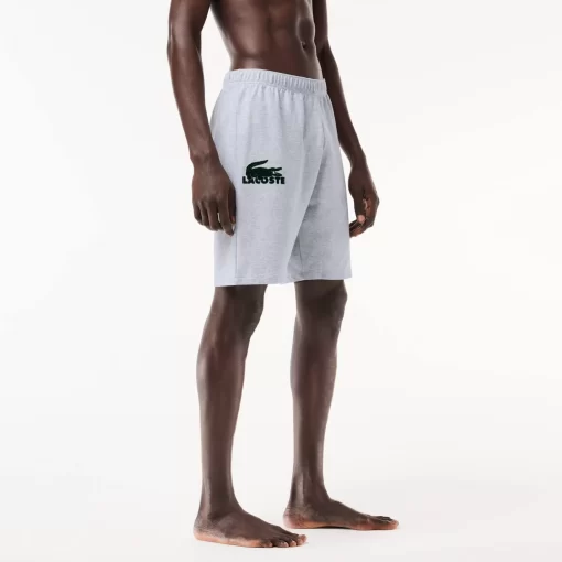 Lacoste Underwear & Lounge Wear-Men'S Velour Crocodile Cotton Fleece Indoor Shorts