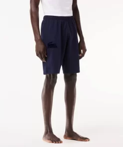 Lacoste Underwear & Lounge Wear-Men'S Velour Crocodile Cotton Fleece Indoor Shorts