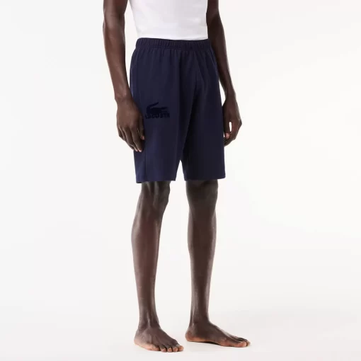 Lacoste Underwear & Lounge Wear-Men'S Velour Crocodile Cotton Fleece Indoor Shorts