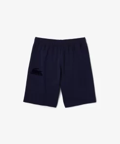 Lacoste Underwear & Lounge Wear-Men'S Velour Crocodile Cotton Fleece Indoor Shorts