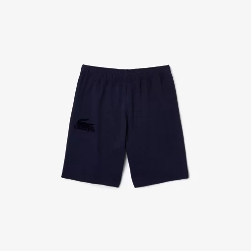 Lacoste Underwear & Lounge Wear-Men'S Velour Crocodile Cotton Fleece Indoor Shorts