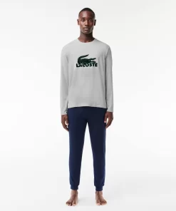 Lacoste Underwear & Lounge Wear-Men'S Velvet Logo Long Pyjama Set