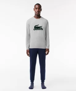 Lacoste Underwear & Lounge Wear-Men'S Velvet Logo Long Pyjama Set