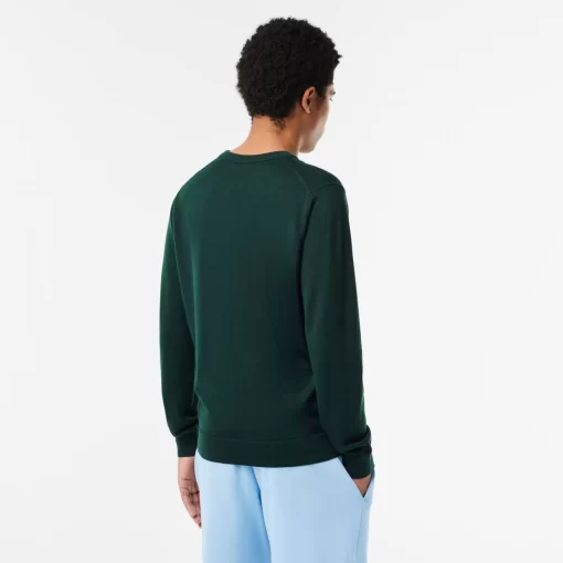 Lacoste Knitwear-Men'S V-Neck Merino Wool Sweater