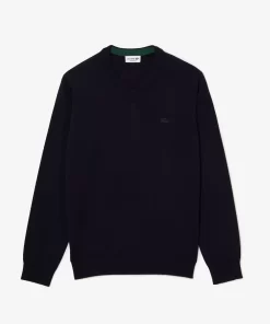 Lacoste Knitwear-Men'S V-Neck Merino Wool Sweater