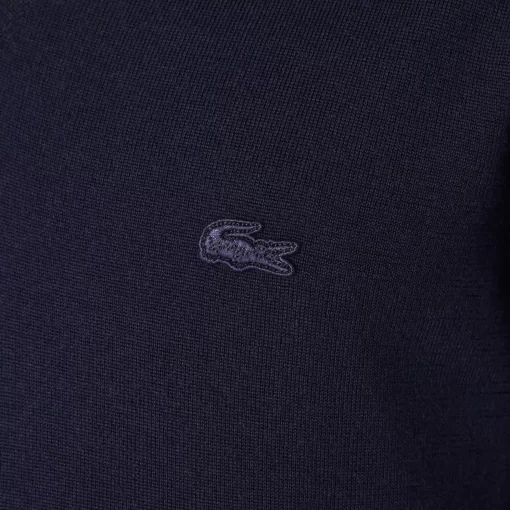 Lacoste Knitwear-Men'S V-Neck Merino Wool Sweater