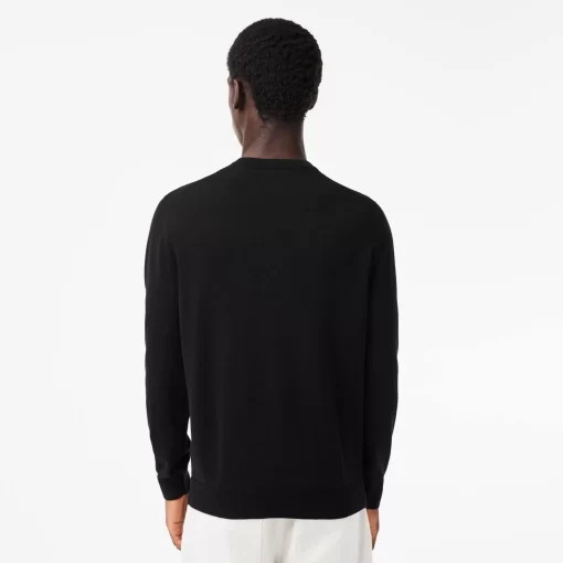 Lacoste Knitwear-Men'S V-Neck Organic Cotton Sweater