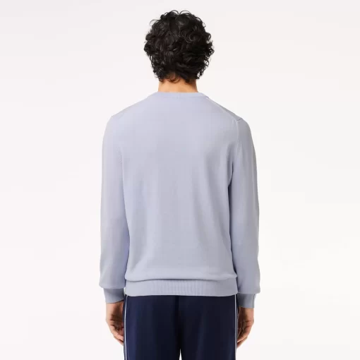 Lacoste Knitwear-Men'S V-Neck Organic Cotton Sweater