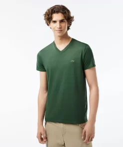 Lacoste T-Shirts-Men'S V-Neck Pima Cotton Jersey T-Shirt