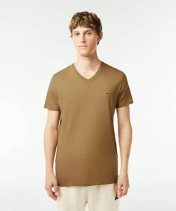 Lacoste T-Shirts-Men'S V-Neck Pima Cotton Jersey T-Shirt