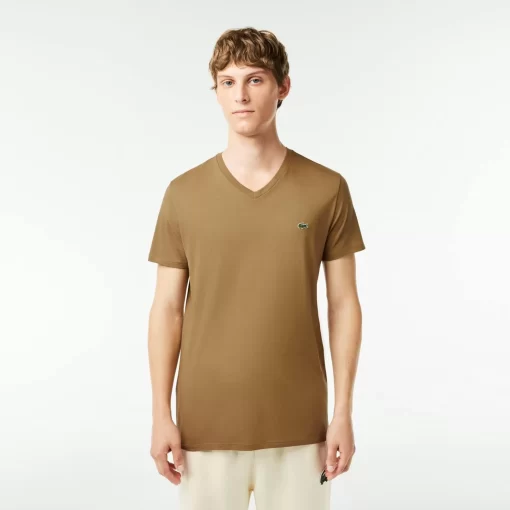 Lacoste T-Shirts-Men'S V-Neck Pima Cotton Jersey T-Shirt