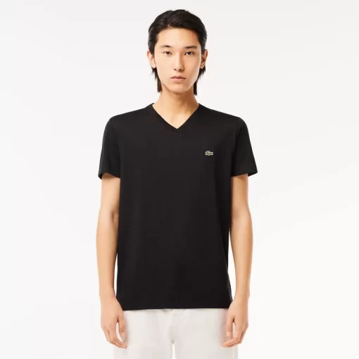 Lacoste T-Shirts-Men'S V-Neck Pima Cotton Jersey T-Shirt