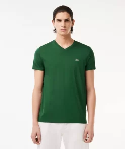 Lacoste T-Shirts-Men'S V-Neck Pima Cotton Jersey T-Shirt