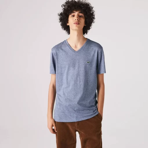 Lacoste T-Shirts-Men'S V-Neck Pima Cotton Jersey T-Shirt