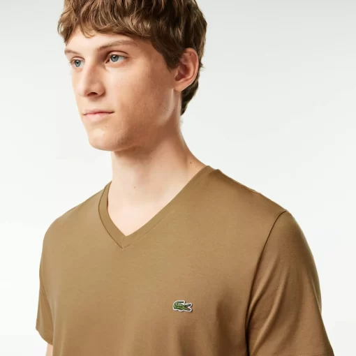 Lacoste T-Shirts-Men'S V-Neck Pima Cotton Jersey T-Shirt