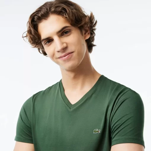 Lacoste T-Shirts-Men'S V-Neck Pima Cotton Jersey T-Shirt