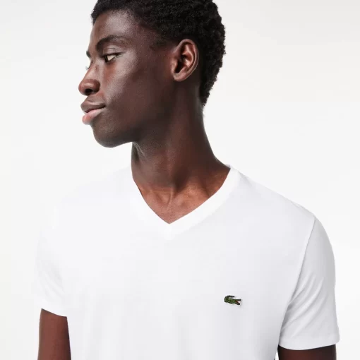 Lacoste T-Shirts-Men'S V-Neck Pima Cotton Jersey T-Shirt