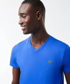 Lacoste T-Shirts-Men'S V-Neck Pima Cotton Jersey T-Shirt