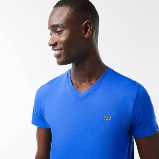 Lacoste T-Shirts-Men'S V-Neck Pima Cotton Jersey T-Shirt