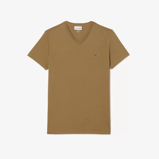 Lacoste T-Shirts-Men'S V-Neck Pima Cotton Jersey T-Shirt