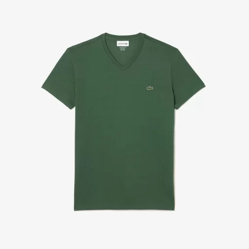 Lacoste T-Shirts-Men'S V-Neck Pima Cotton Jersey T-Shirt