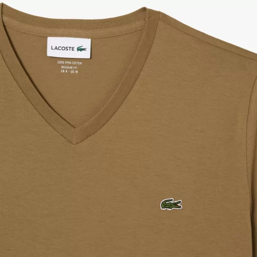 Lacoste T-Shirts-Men'S V-Neck Pima Cotton Jersey T-Shirt