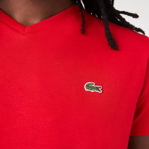 Lacoste T-Shirts-Men'S V-Neck Pima Cotton Jersey T-Shirt