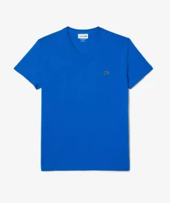 Lacoste T-Shirts-Men'S V-Neck Pima Cotton Jersey T-Shirt