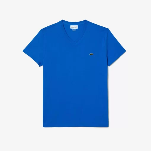 Lacoste T-Shirts-Men'S V-Neck Pima Cotton Jersey T-Shirt