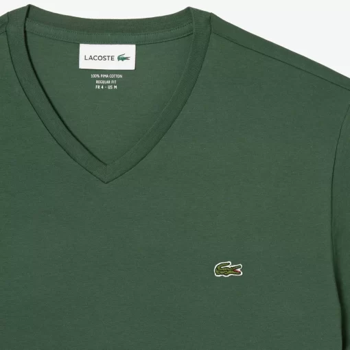 Lacoste T-Shirts-Men'S V-Neck Pima Cotton Jersey T-Shirt