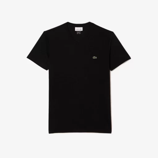 Lacoste T-Shirts-Men'S V-Neck Pima Cotton Jersey T-Shirt