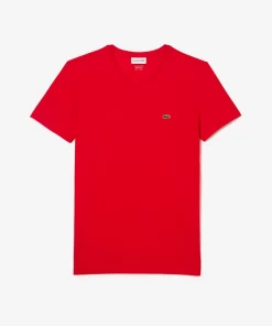 Lacoste T-Shirts-Men'S V-Neck Pima Cotton Jersey T-Shirt