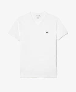 Lacoste T-Shirts-Men'S V-Neck Pima Cotton Jersey T-Shirt