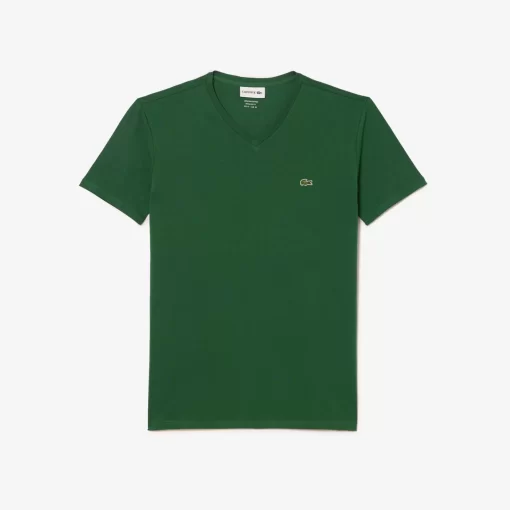 Lacoste T-Shirts-Men'S V-Neck Pima Cotton Jersey T-Shirt