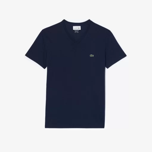 Lacoste T-Shirts-Men'S V-Neck Pima Cotton Jersey T-Shirt