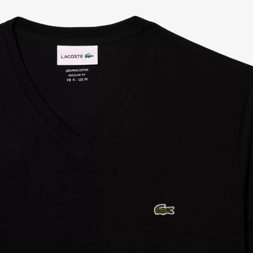 Lacoste T-Shirts-Men'S V-Neck Pima Cotton Jersey T-Shirt