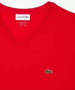 Lacoste T-Shirts-Men'S V-Neck Pima Cotton Jersey T-Shirt