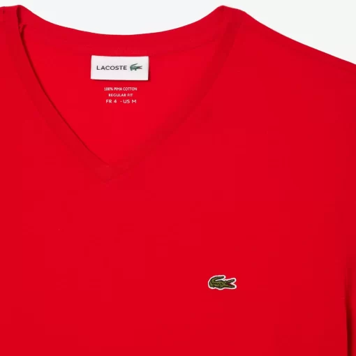 Lacoste T-Shirts-Men'S V-Neck Pima Cotton Jersey T-Shirt